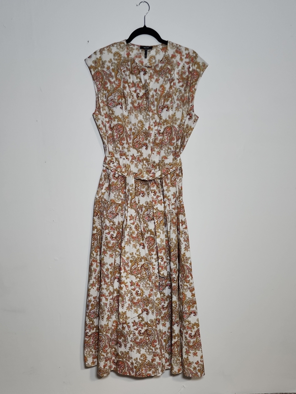 ME+EM Paisley Maxi Dress in Cream, Brown and Pink